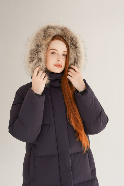 Пальто пуховое Рукка SkyStretch Goose (Женский; 46; Темно-Синий без*Меха)